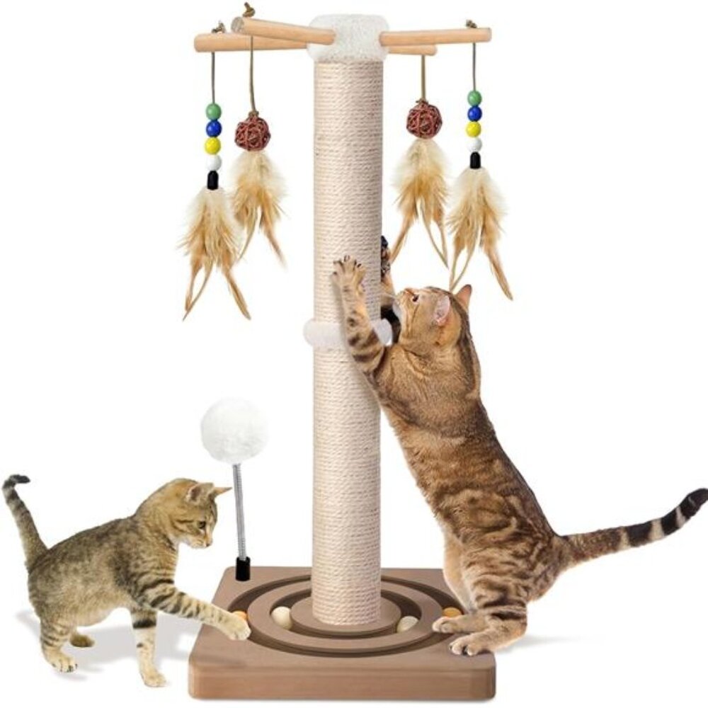 Cat Scratching Post Sisal Interactive Furniture Toys Cats Adults